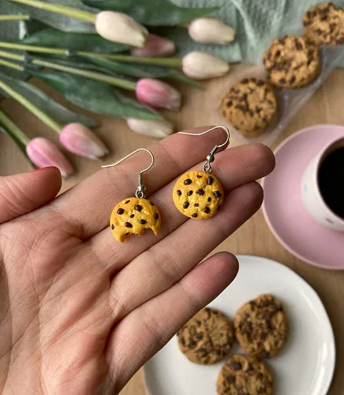 Cookies světlé nakousnuté (visací náušnice)