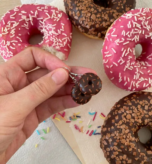 Donuty (extra)čokoládové (visací náušnice)