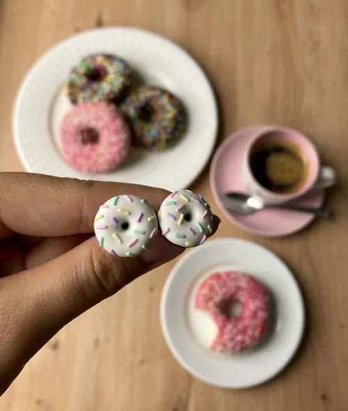 Donutky pastelové (peckové náušnice)