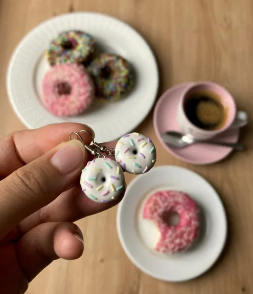 Donutky pastelové (visací náušnice)