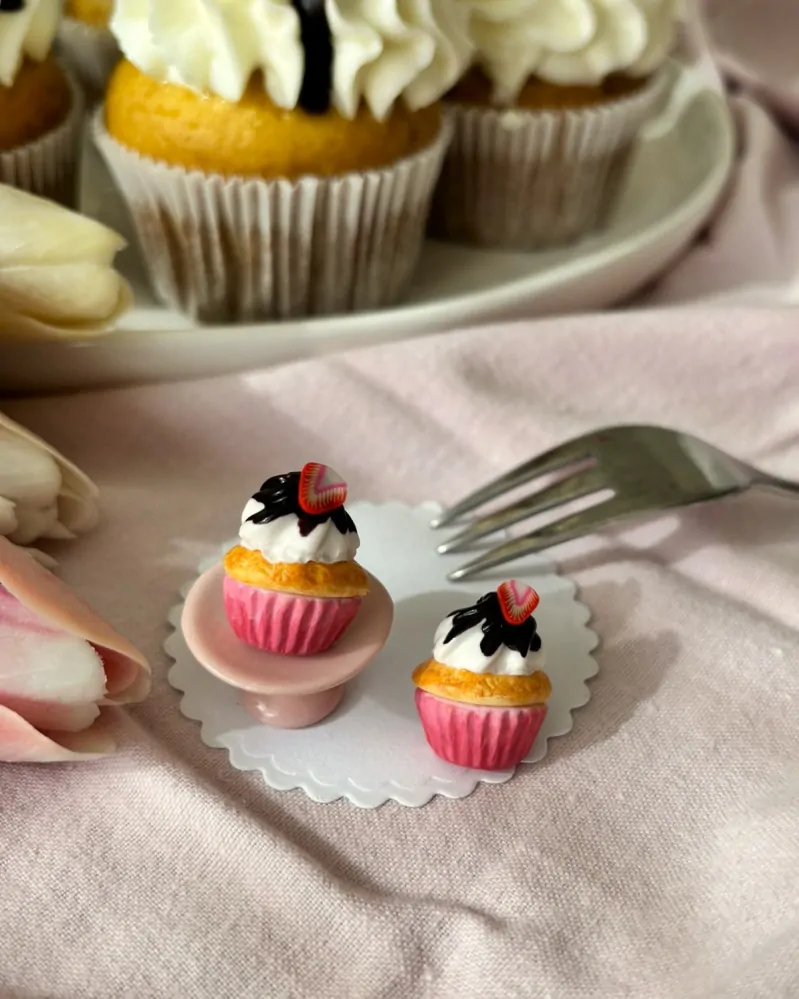 Náušnice DEWEWE dva cupcaky (peckové náušnice)