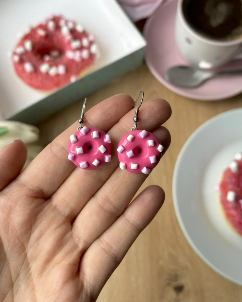 Donutky s marshmallow (visací náušnice)