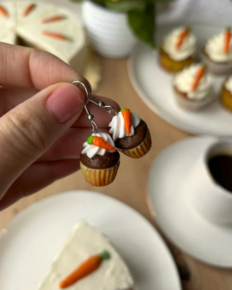 Mrkvové cupcaky (visací náušnice)