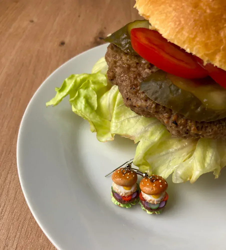 Hamburgery (visací náušnice)