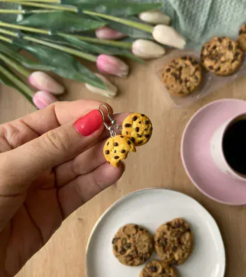 Cookies světlé nakousnuté (visací náušnice)