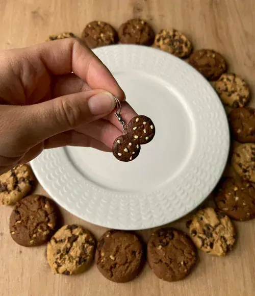 Cookies tmavé (visací náušnice)