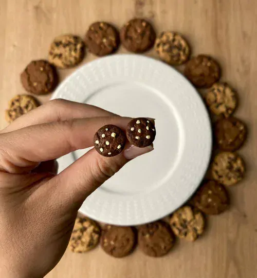Cookies tmavé (peckové náušnice)