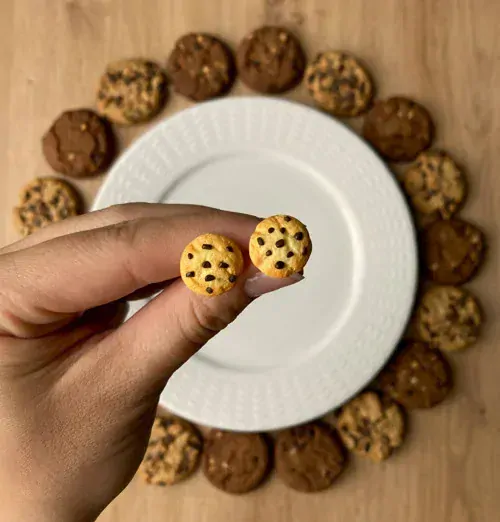 Cookies světlé (peckové náušnice)
