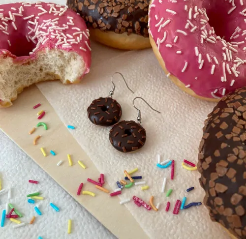 Donuty (extra)čokoládové (visací náušnice)