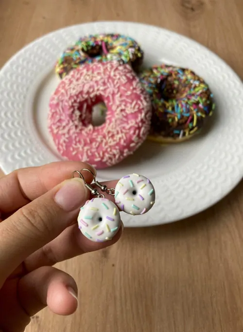 Donutky pastelové (visací náušnice)