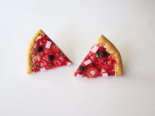 Pizza (peckové náušnice)
