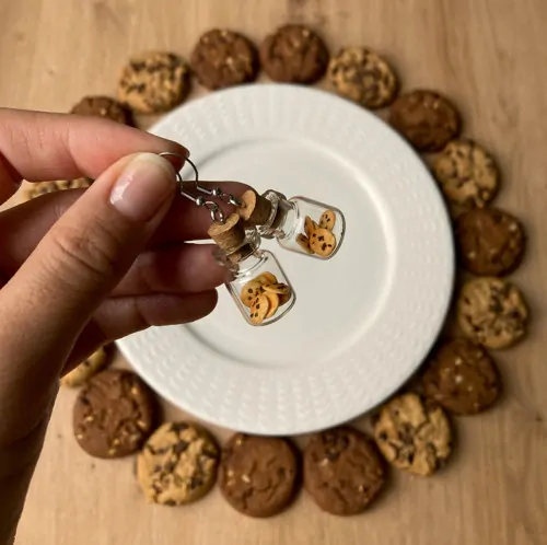 Cookies v minilahvičkách (visací náušnice)
