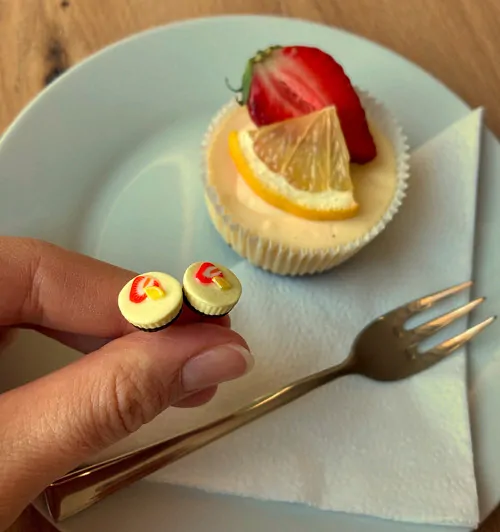 Minicheesecake (peckové náušnice)