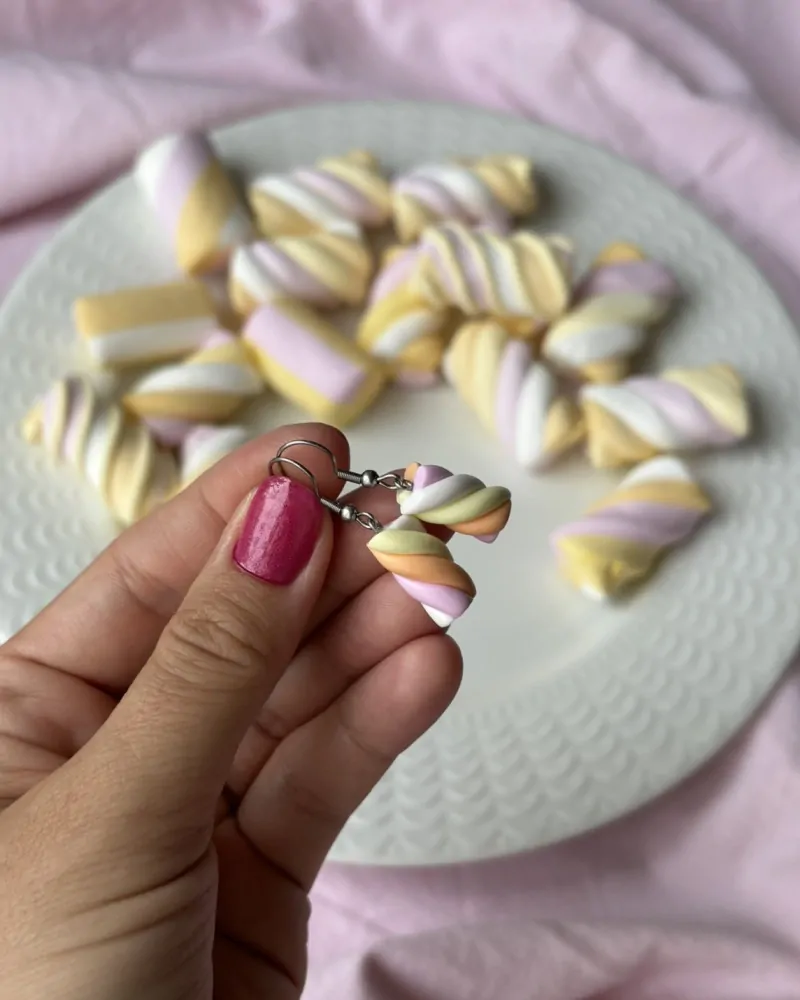 Sladké marshmallow (visací náušnice)