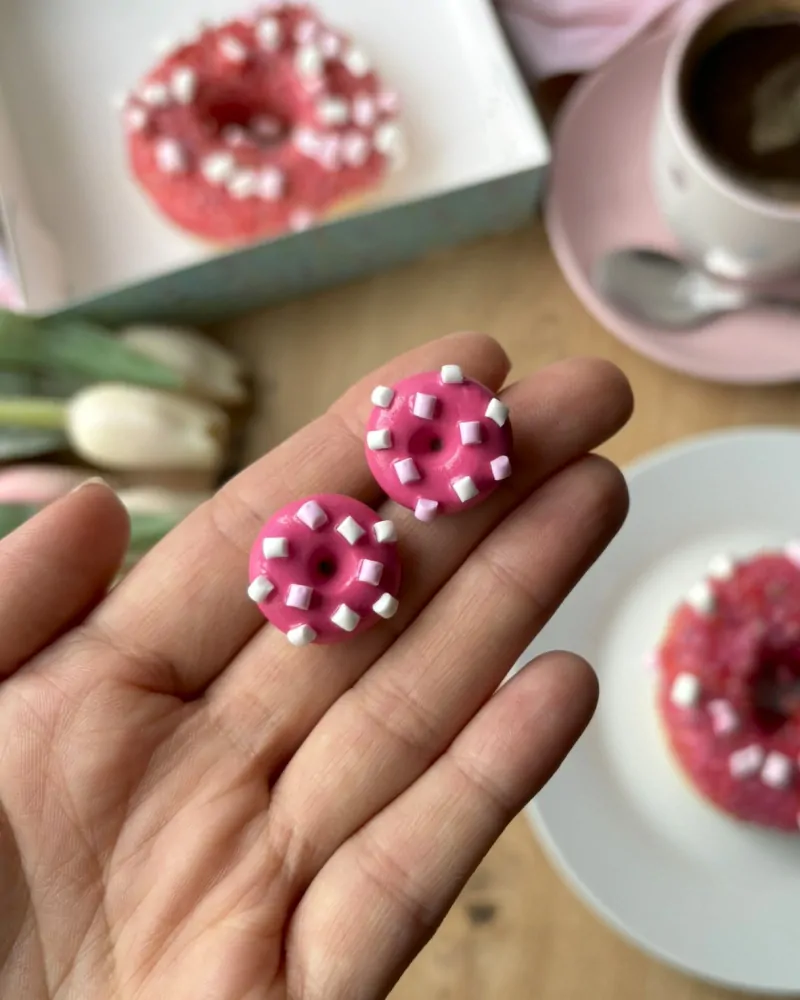 Donutky s marshmallow (peckové náušnice)