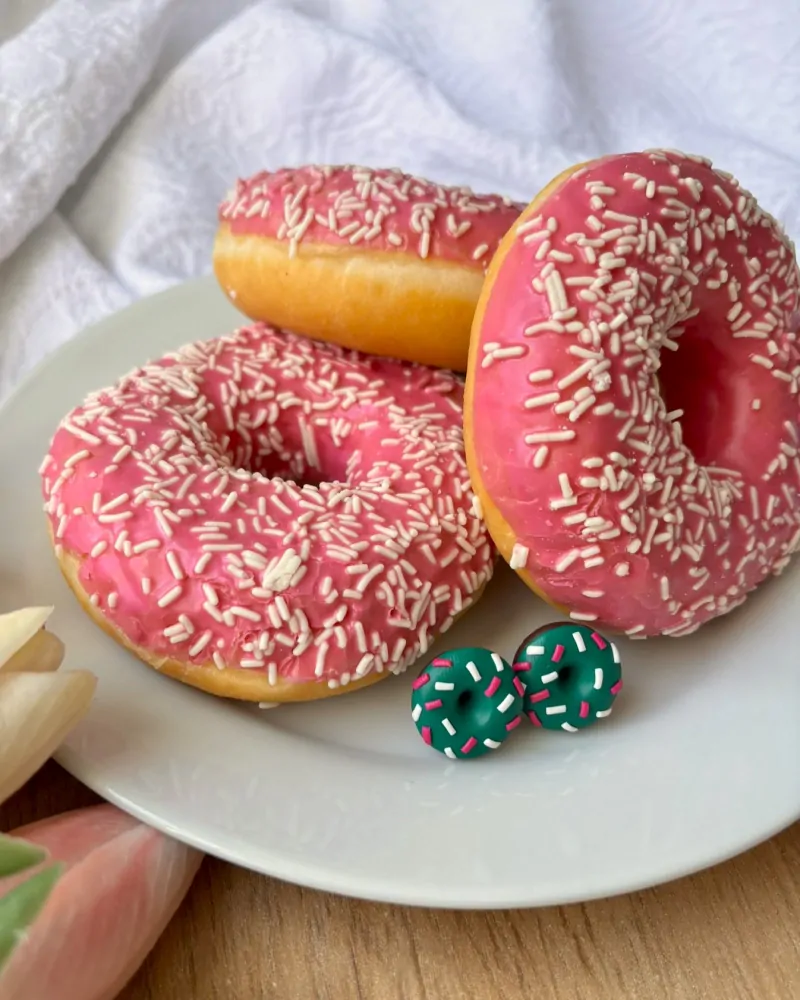 Donuty petrolejové (peckové náušnice)