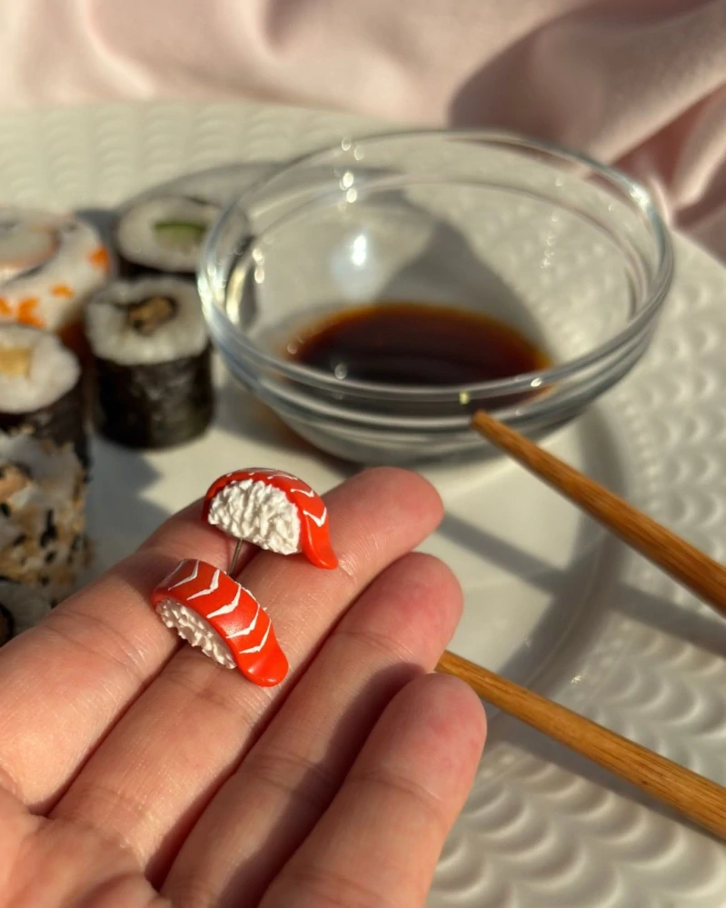 Nigiri sushi (peckové náušnice)