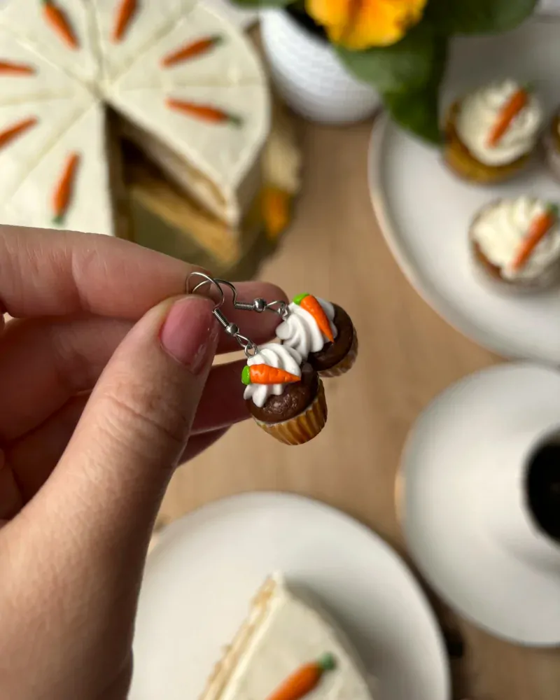 Mrkvové cupcaky (visací náušnice)