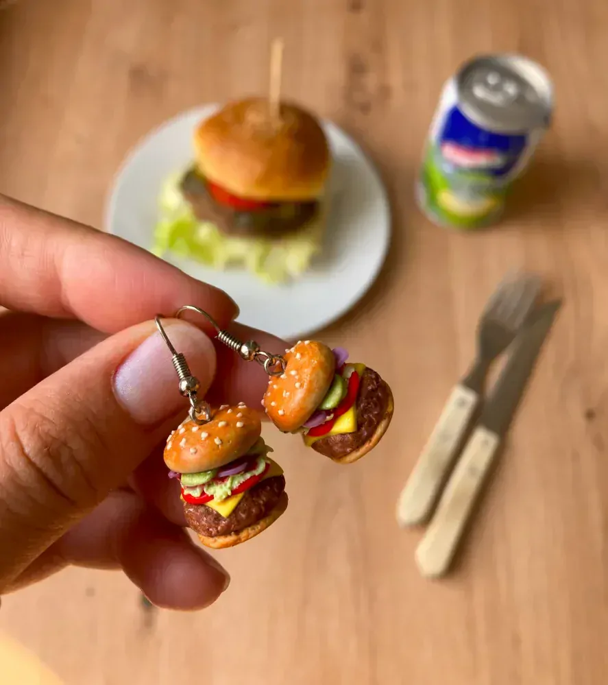 Cheeseburgery (visací náušnice)