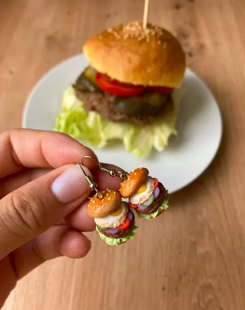 Hamburgery (visací náušnice)
