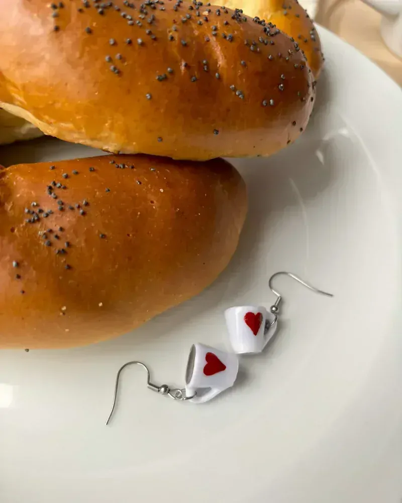 Zamilovaná kafíčka (visací náušnice)