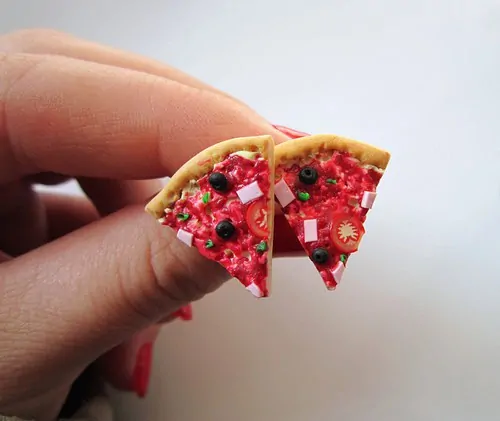 Pizza (peckové náušnice)