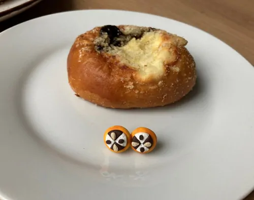 Koláče (povidla a tvaroh) (peckové náušnice)