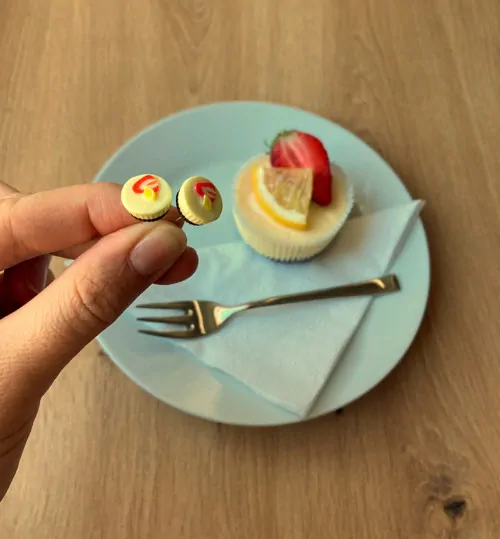 Minicheesecake (peckové náušnice)