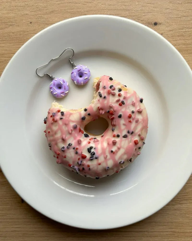 Donuty světle fialové (visací náušnice)