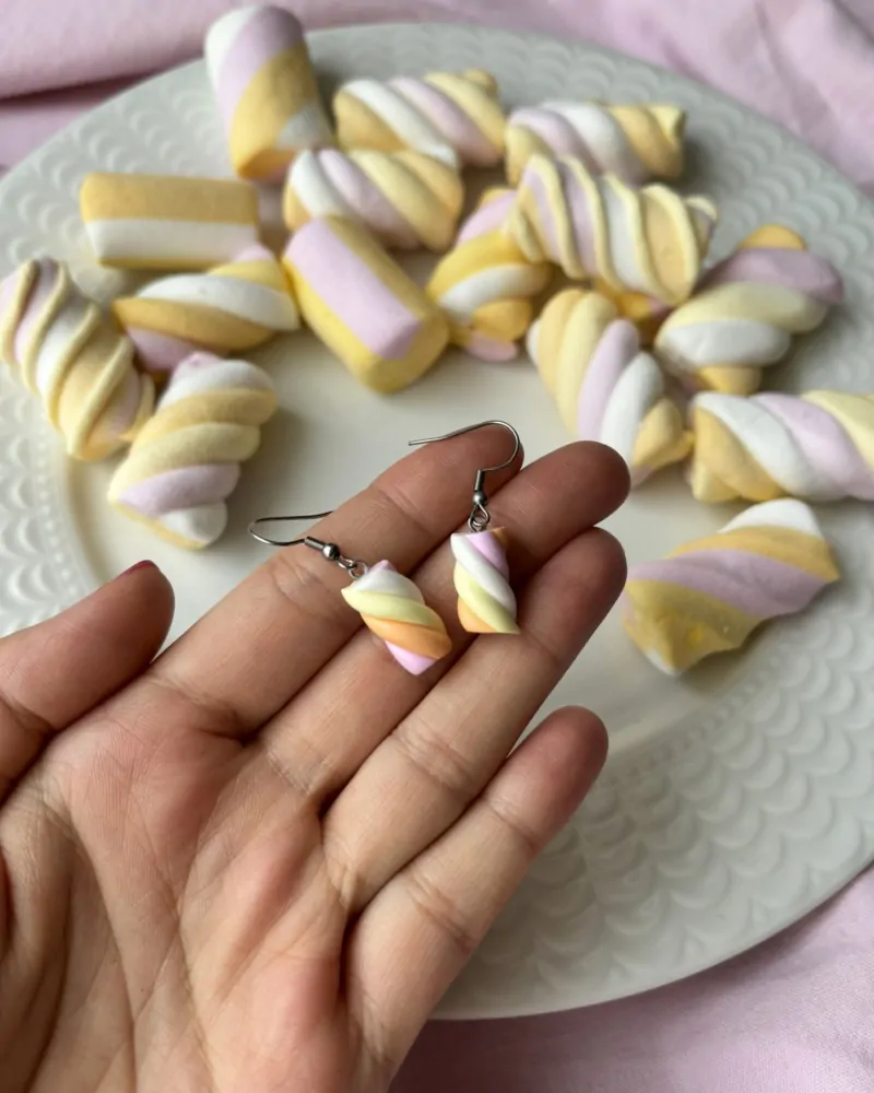 Sladké marshmallow (visací náušnice)