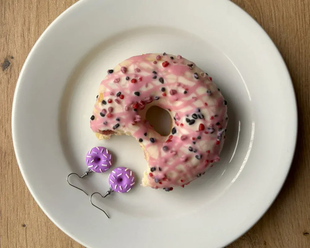 Donuty tmavě fialové (visací náušnice)