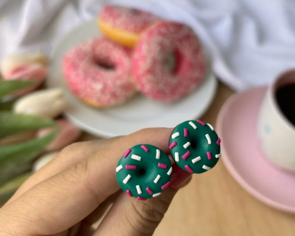 Donuty petrolejové (peckové náušnice)