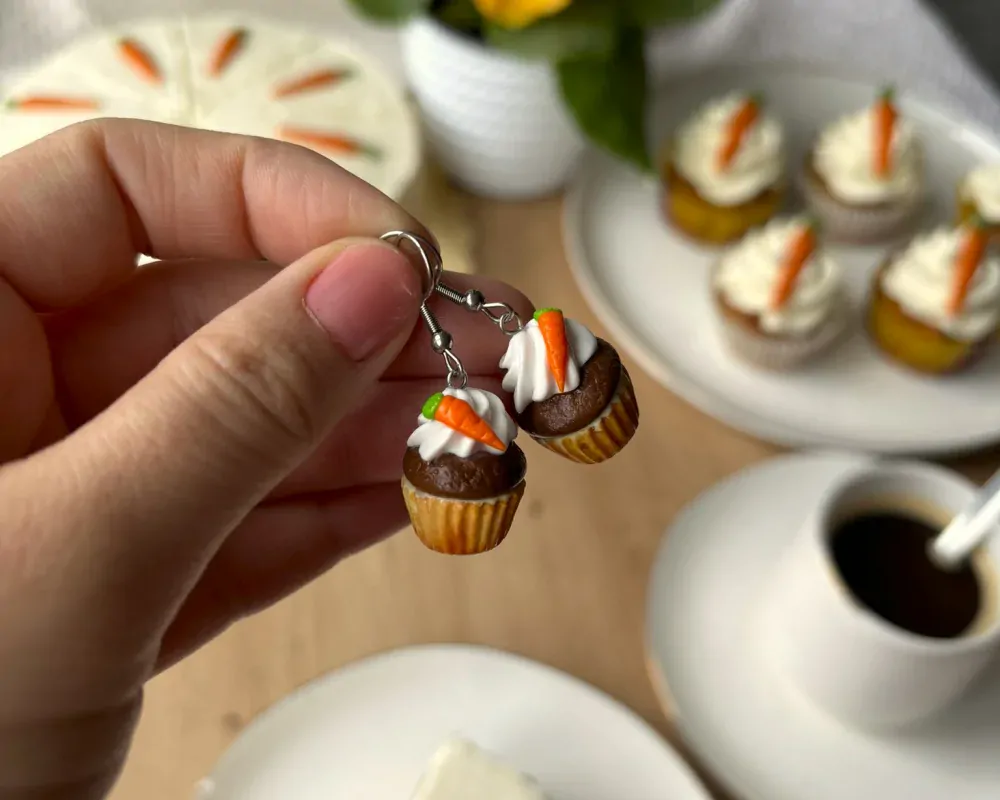 Mrkvové cupcaky (visací náušnice)