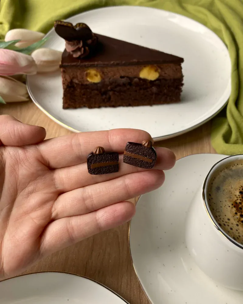 Dorty čokoládové (peckové náušnice)