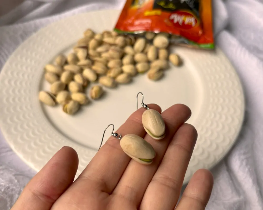 Pistácie (visací náušnice)