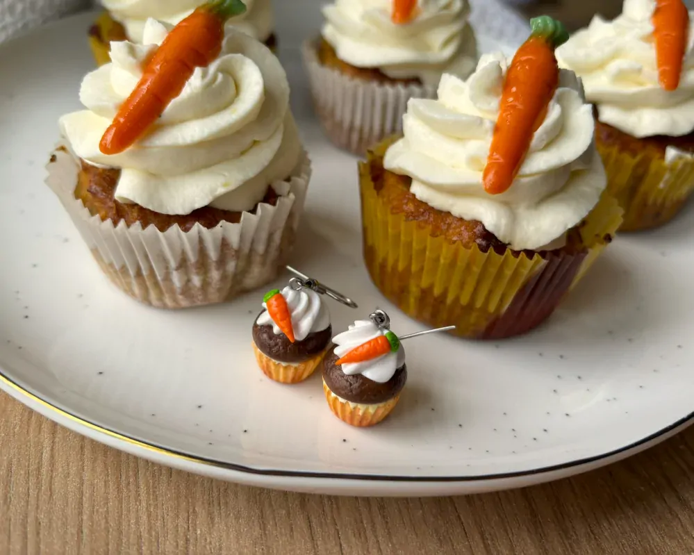 Mrkvové cupcaky (visací náušnice)
