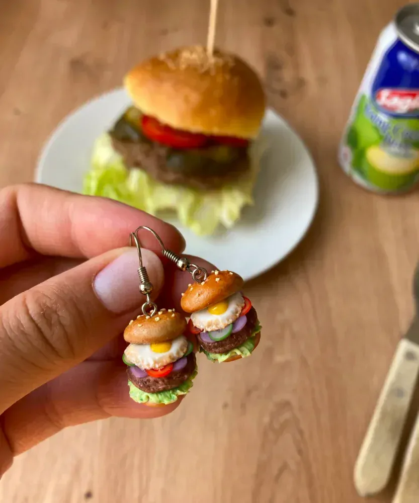 Hamburgery (visací náušnice)