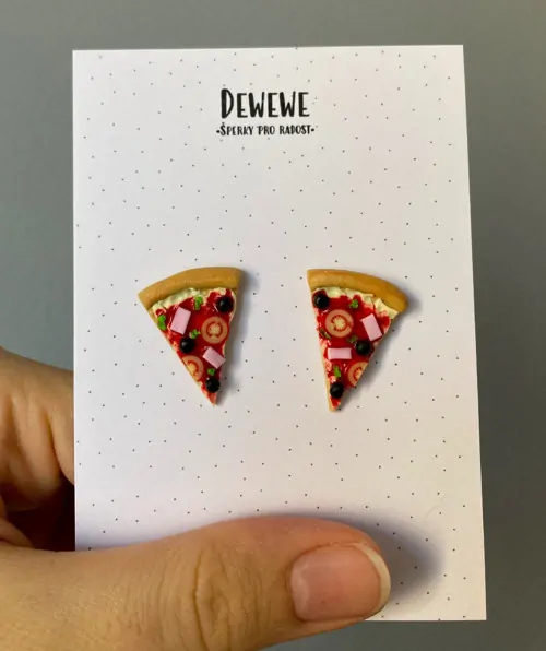Pizza (peckové náušnice)