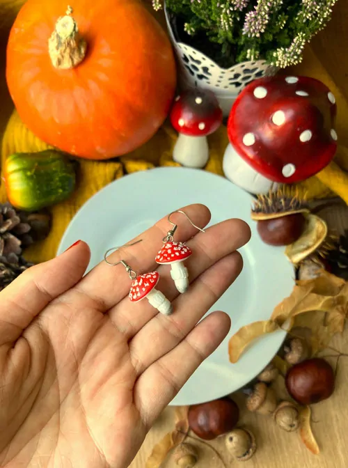 Muchomůrky (visací náušnice)