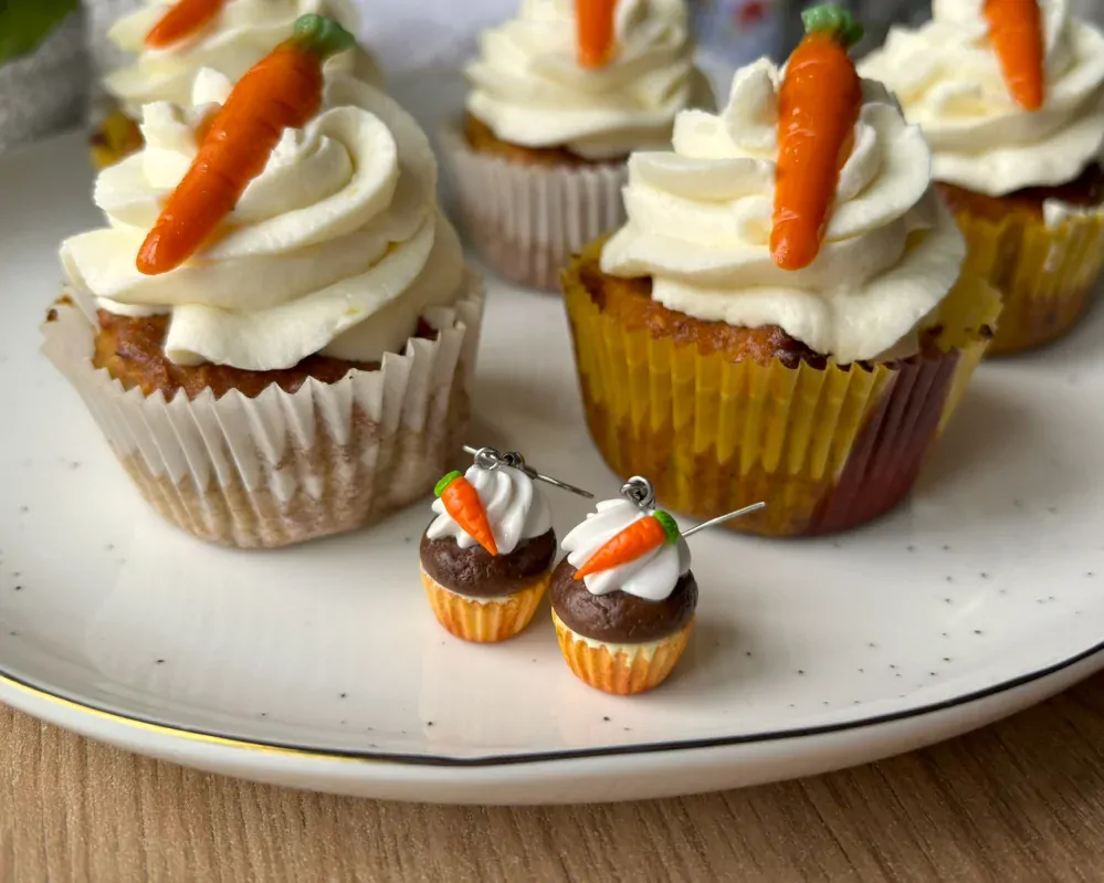 Mrkvové cupcaky (visací náušnice)