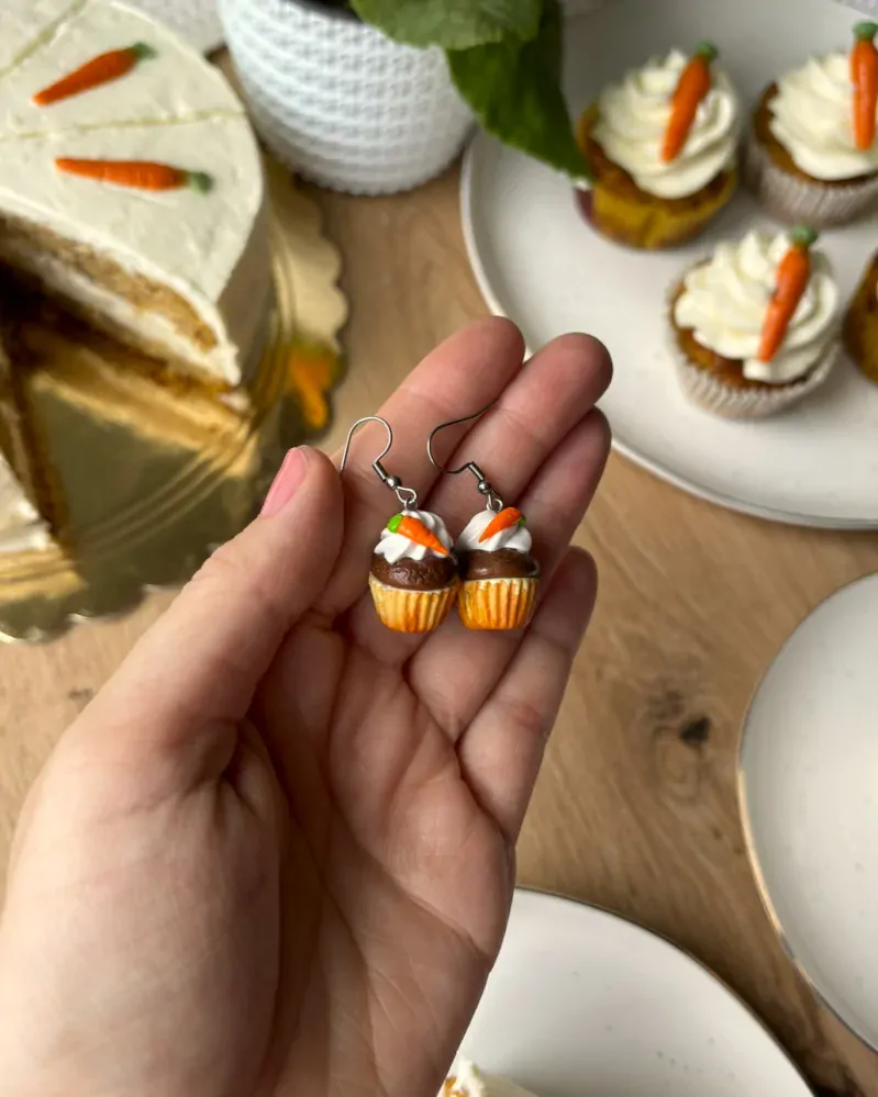 Mrkvové cupcaky (visací náušnice)