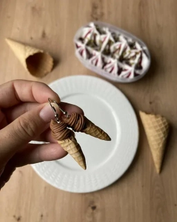 Zmrzliny slaný karamel (visací náušnice)