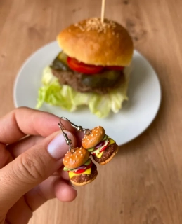 Cheeseburgery (visací náušnice)