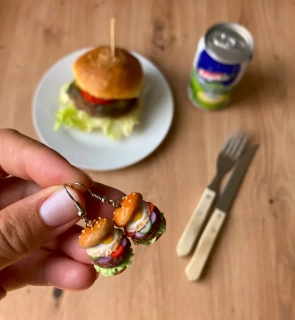 Hamburgery (visací náušnice)