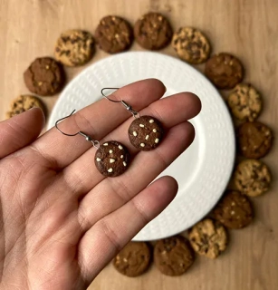 Cookies tmavé (visací náušnice)