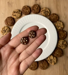 Cookies tmavé (peckové náušnice)