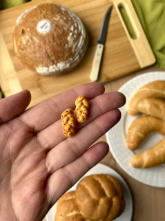 Pletené housky (peckové náušnice)