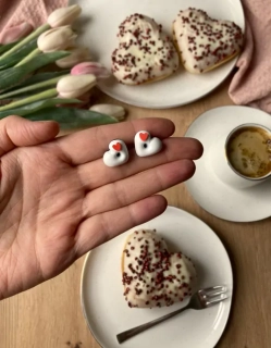 Donuty zamilované (peckové náušnice)