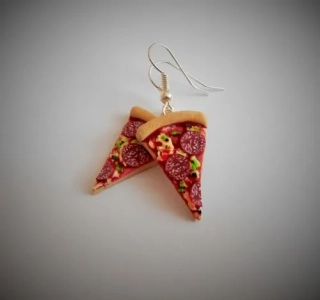 Pizza salámová (visací náušnice)
