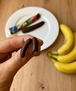 Banány v čokoládě (peckové náušnice)
